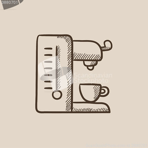 Image of Coffee maker sketch icon.