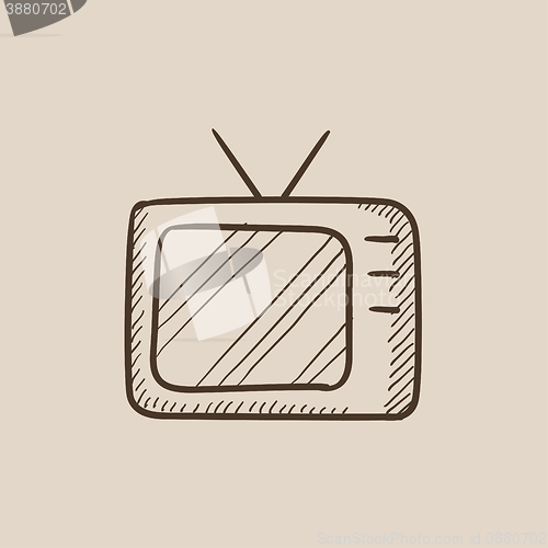 Image of Retro television sketch icon.