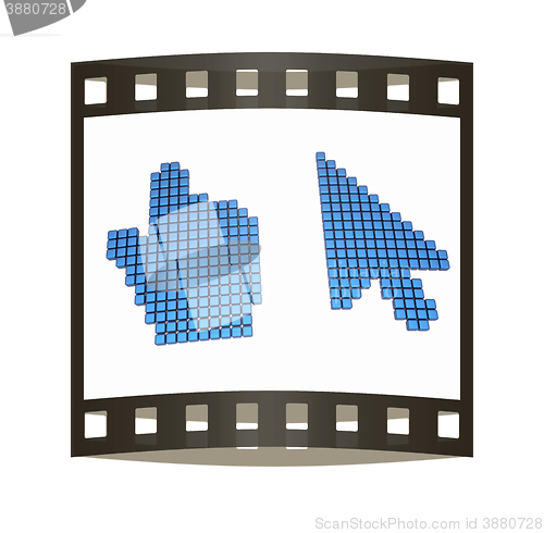 Image of Set of Link selection computer mouse cursor on white background. The film strip