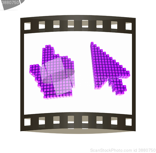 Image of Set of Link selection computer mouse cursor on white background. The film strip