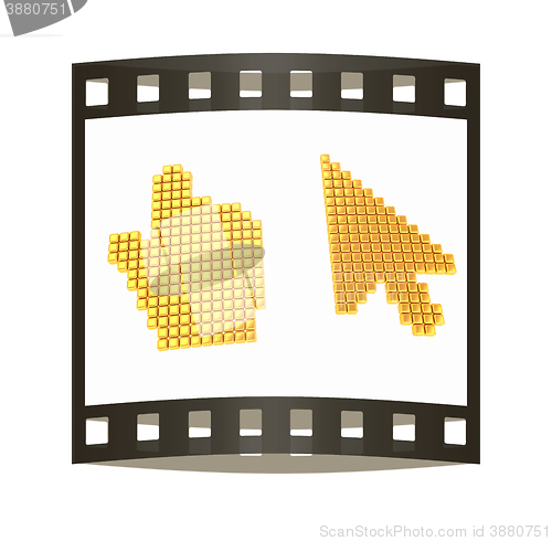 Image of Set of Link selection computer mouse cursor on white background. The film strip