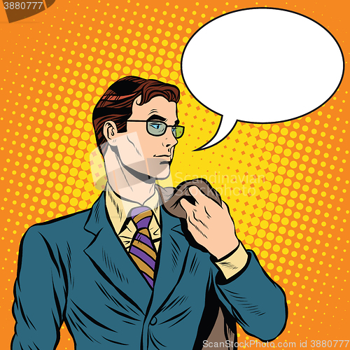 Image of Cool businessman pop art retro style
