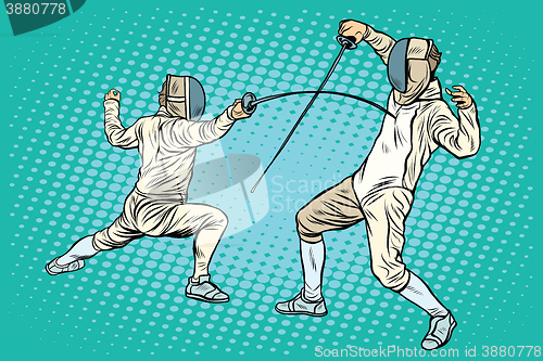 Image of The sports fencing on swords