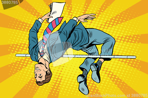Image of Businessman high jump