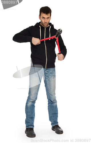 Image of Robber with red bolt cutters