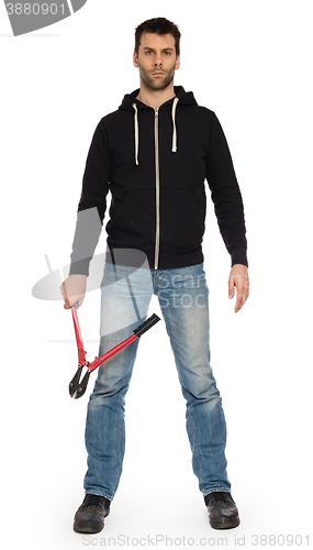 Image of Robber with red bolt cutters