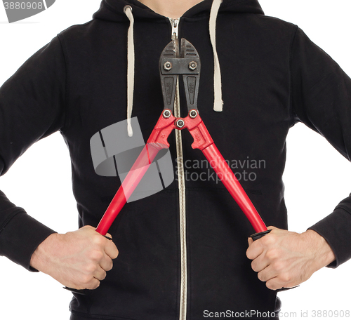 Image of Robber with red bolt cutters