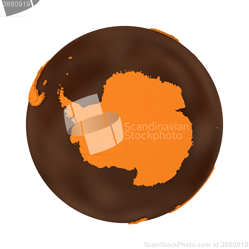 Image of Antarctica on chocolate Earth