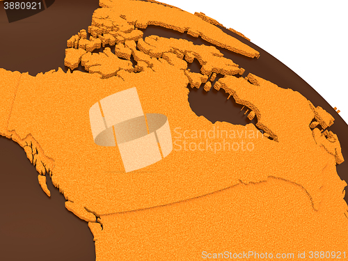 Image of Canada on chocolate Earth