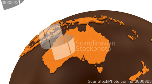 Image of Australia on chocolate Earth