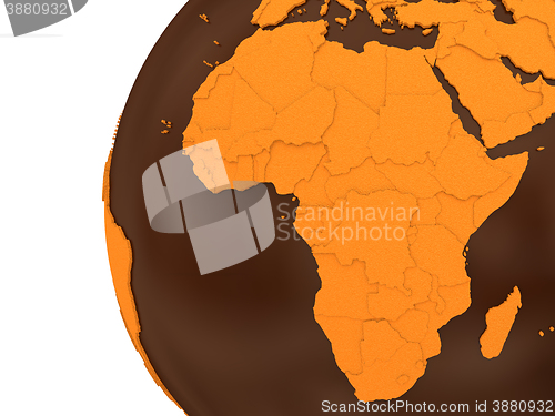Image of Africa on chocolate Earth