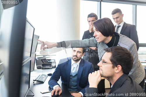 Image of Business team working in corporate office.