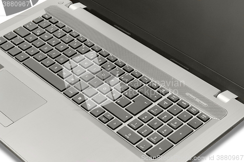 Image of detail of a open laptop