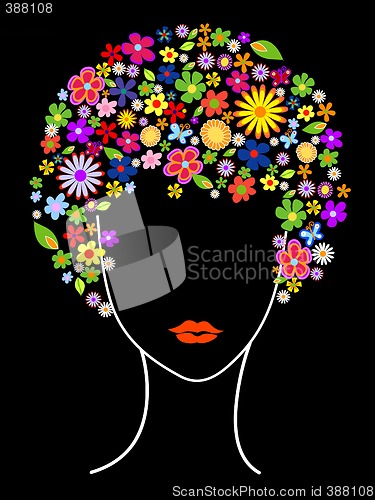Image of Beautiful girl with flowers in hair