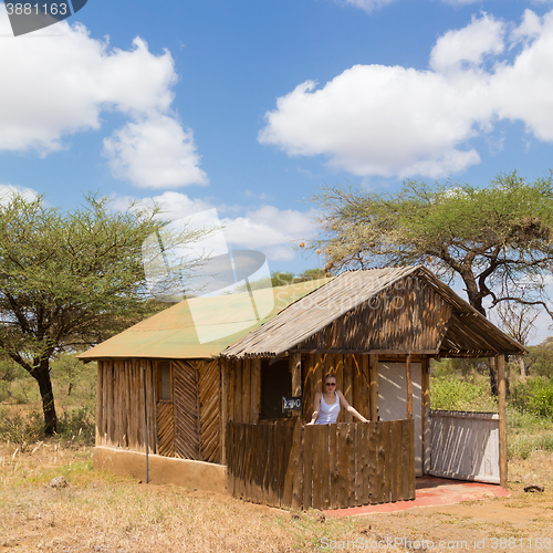 Image of Traditional african safari tourist lodge.