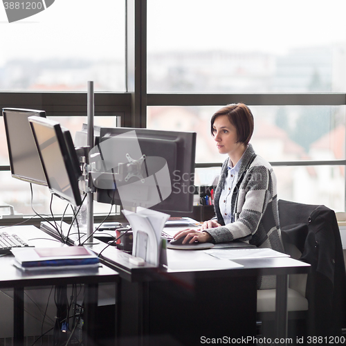 Image of Business woman working in corporate office.