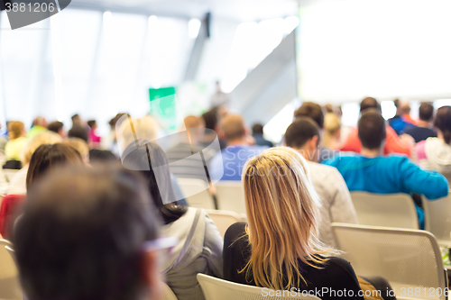 Image of Male speeker having talk at public event.