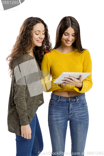 Image of Beautiful looking something on a tablet
