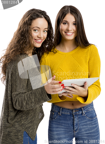Image of Beautiful looking something on a tablet