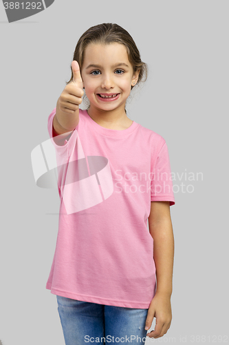 Image of Happy girl with thumbs up