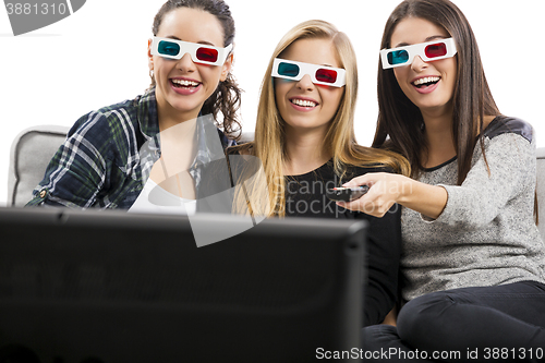 Image of Girls watching 3D movies 