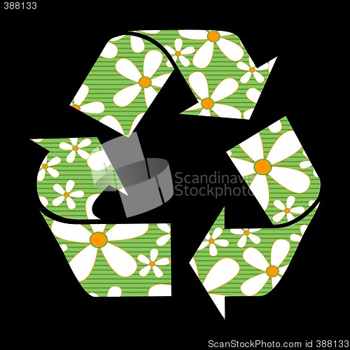 Image of Recycle signs with flowers