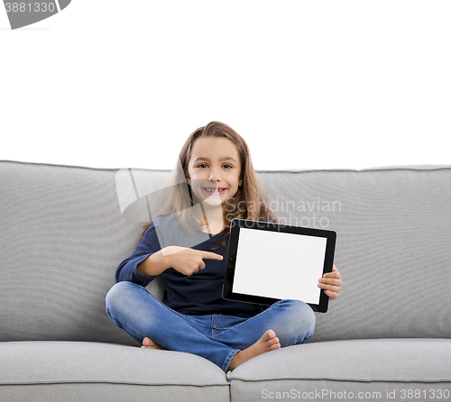 Image of Little girl with a tablet