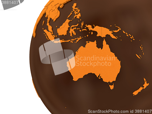 Image of Australia on chocolate Earth