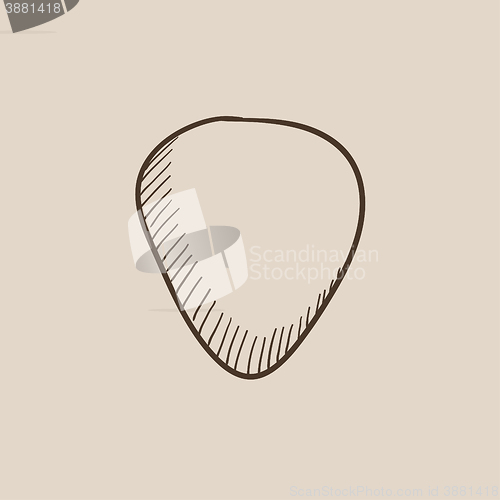 Image of Guitar pick sketch icon.