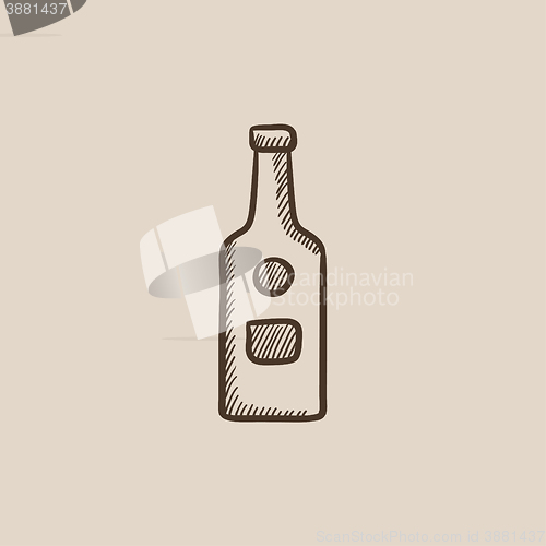 Image of Glass bottle sketch icon.