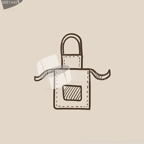 Image of Kitchen apron sketch icon.