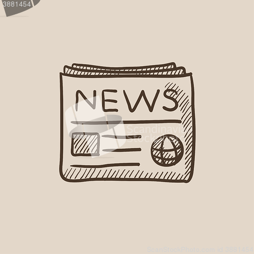 Image of Newspaper sketch icon.