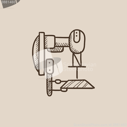 Image of Industrial automated robot sketch icon.