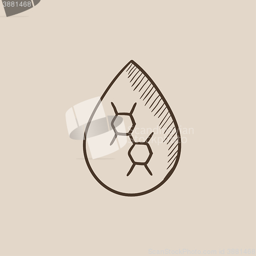 Image of Oil drop sketch icon.