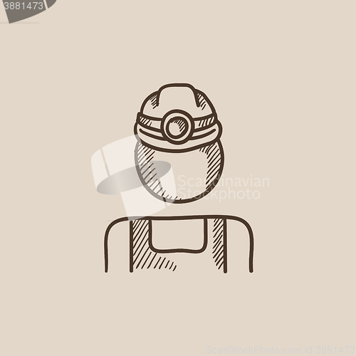 Image of Coal miner sketch icon.