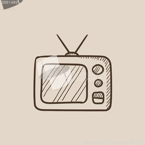 Image of Retro television sketch icon.