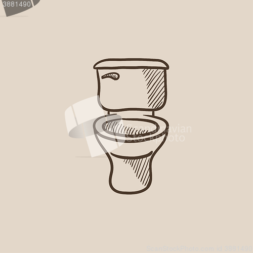 Image of Lavatory bowl sketch icon.
