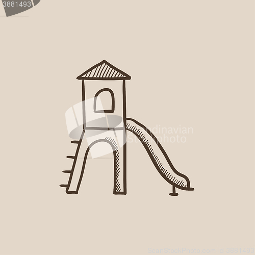 Image of Playground with slide sketch icon.