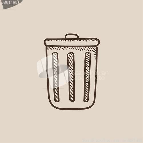 Image of Trash can sketch icon.