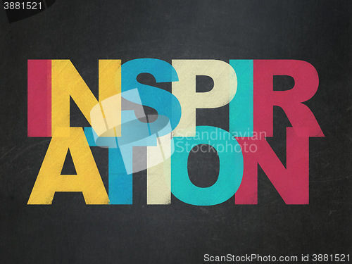 Image of Marketing concept: Inspiration on School board background