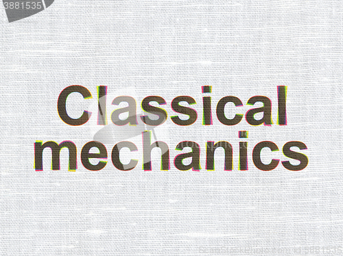 Image of Science concept: Classical Mechanics on fabric texture background