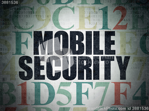 Image of Safety concept: Mobile Security on Digital Data Paper background