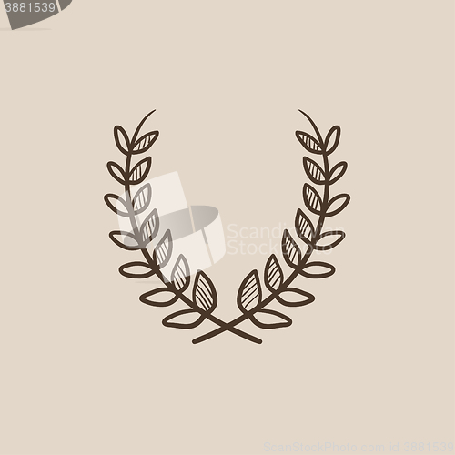 Image of Laurel wreath sketch icon.