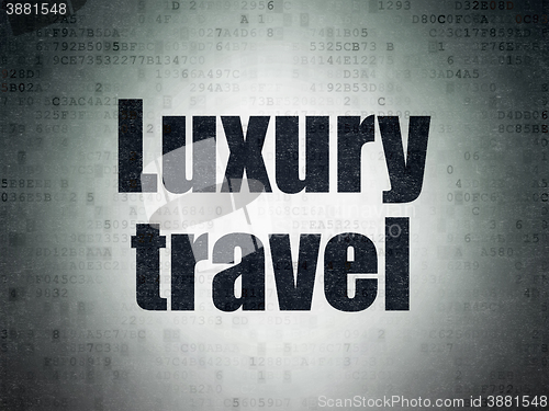Image of Vacation concept: Luxury Travel on Digital Data Paper background