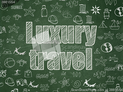 Image of Travel concept: Luxury Travel on School board background