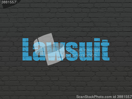 Image of Law concept: Lawsuit on wall background