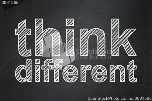 Image of Learning concept: Think Different on chalkboard background