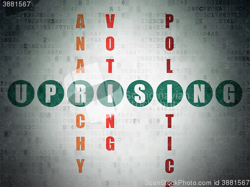 Image of Politics concept: Uprising in Crossword Puzzle