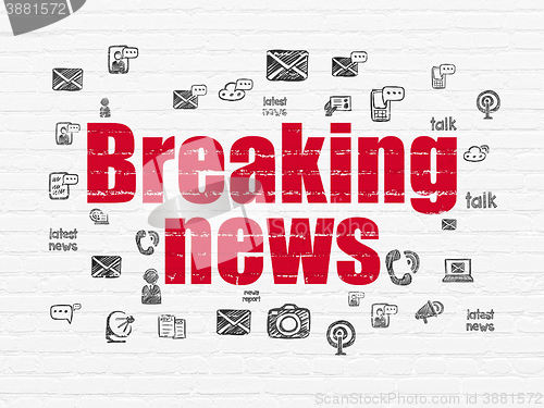 Image of News concept: Breaking News on wall background