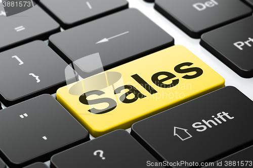 Image of Marketing concept: Sales on computer keyboard background